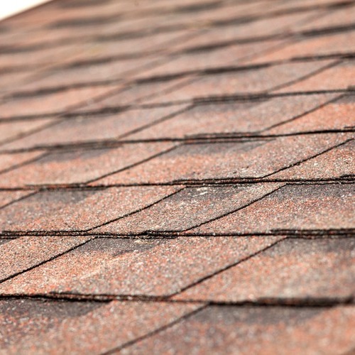 close-up of a new roof with shingles