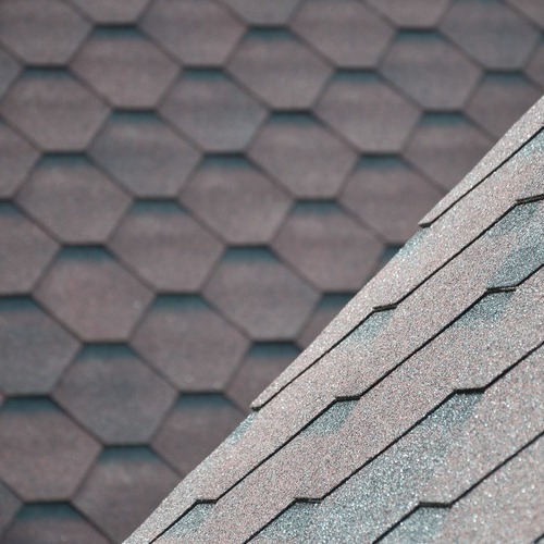 close-up of a shingle roof