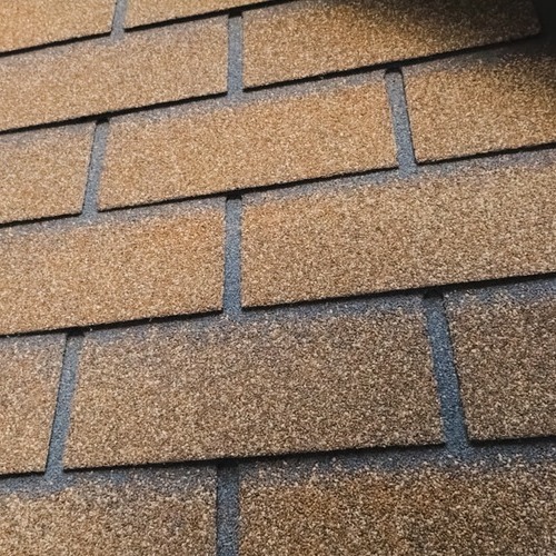 close-up of a textured tile roof